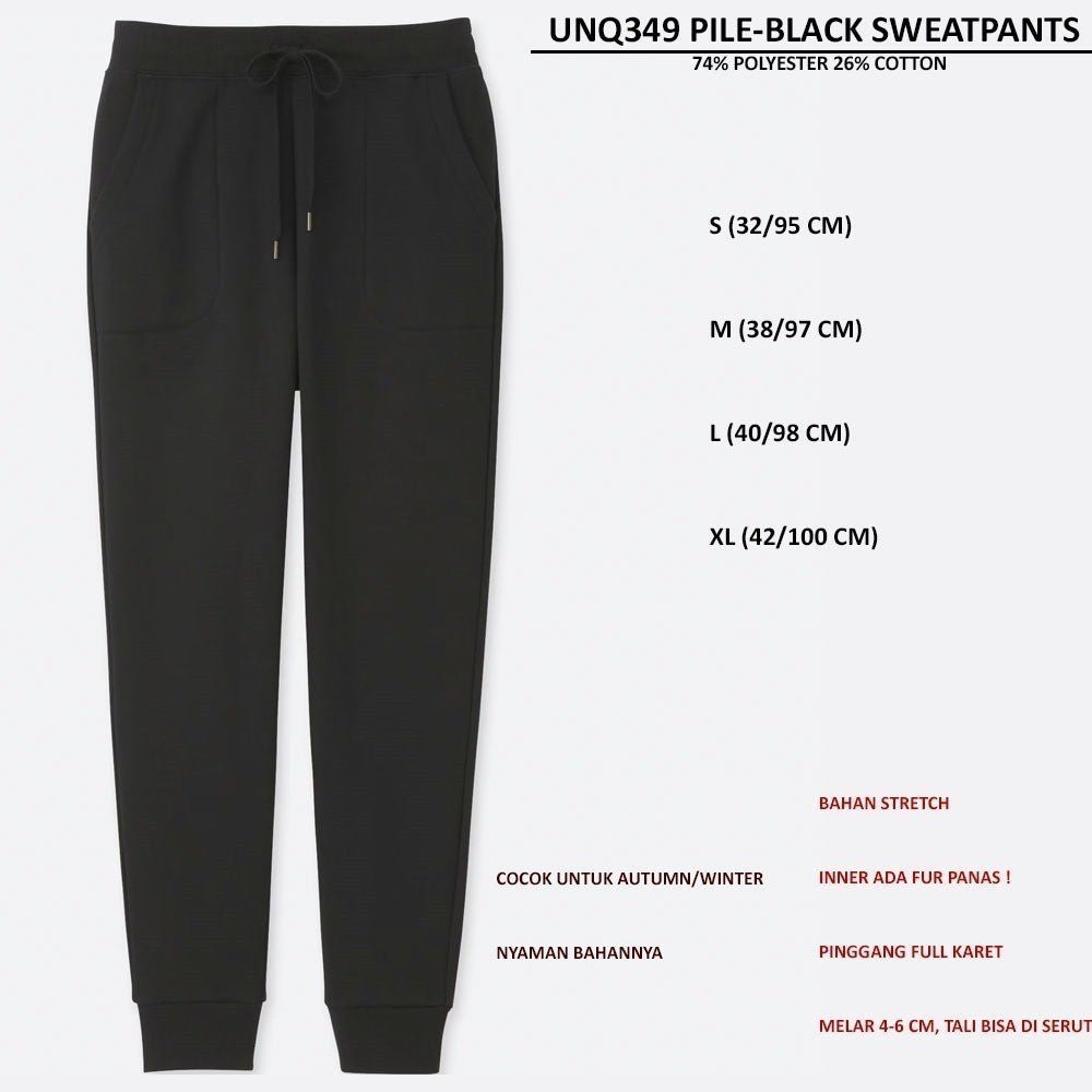Celana Panjang Jogger Wanita (UNQ349 PILE SWEATPANTS)