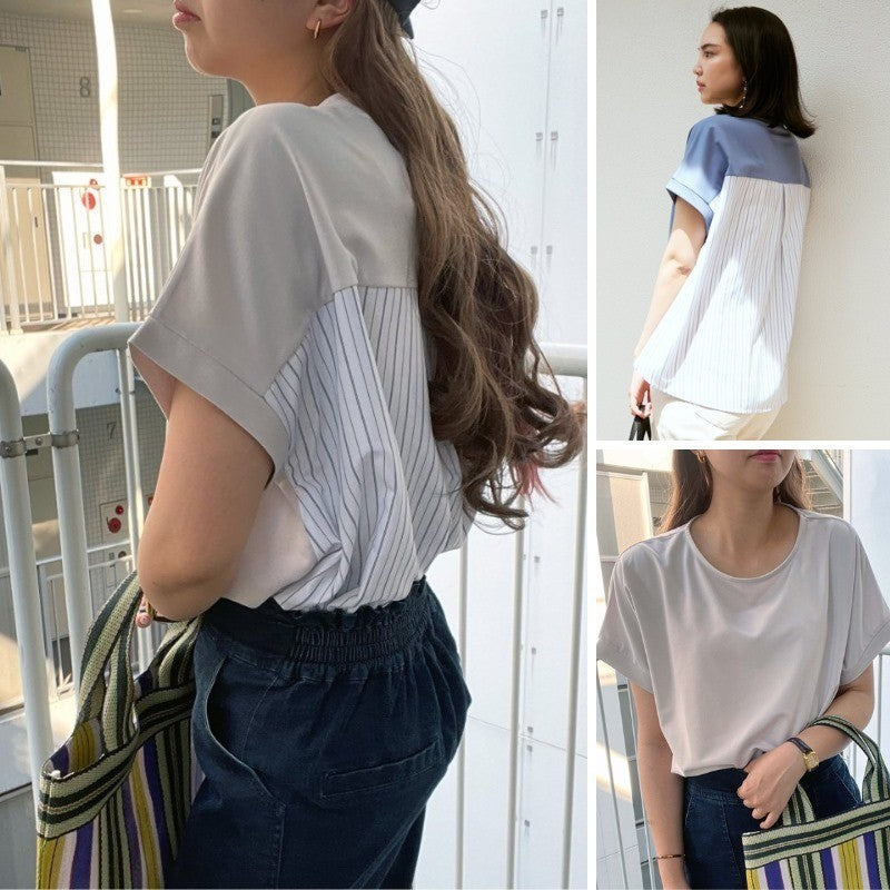 Atasan Blouse Wanita Lengan Pendek (JPN43 ROUNDED BLOUSE)