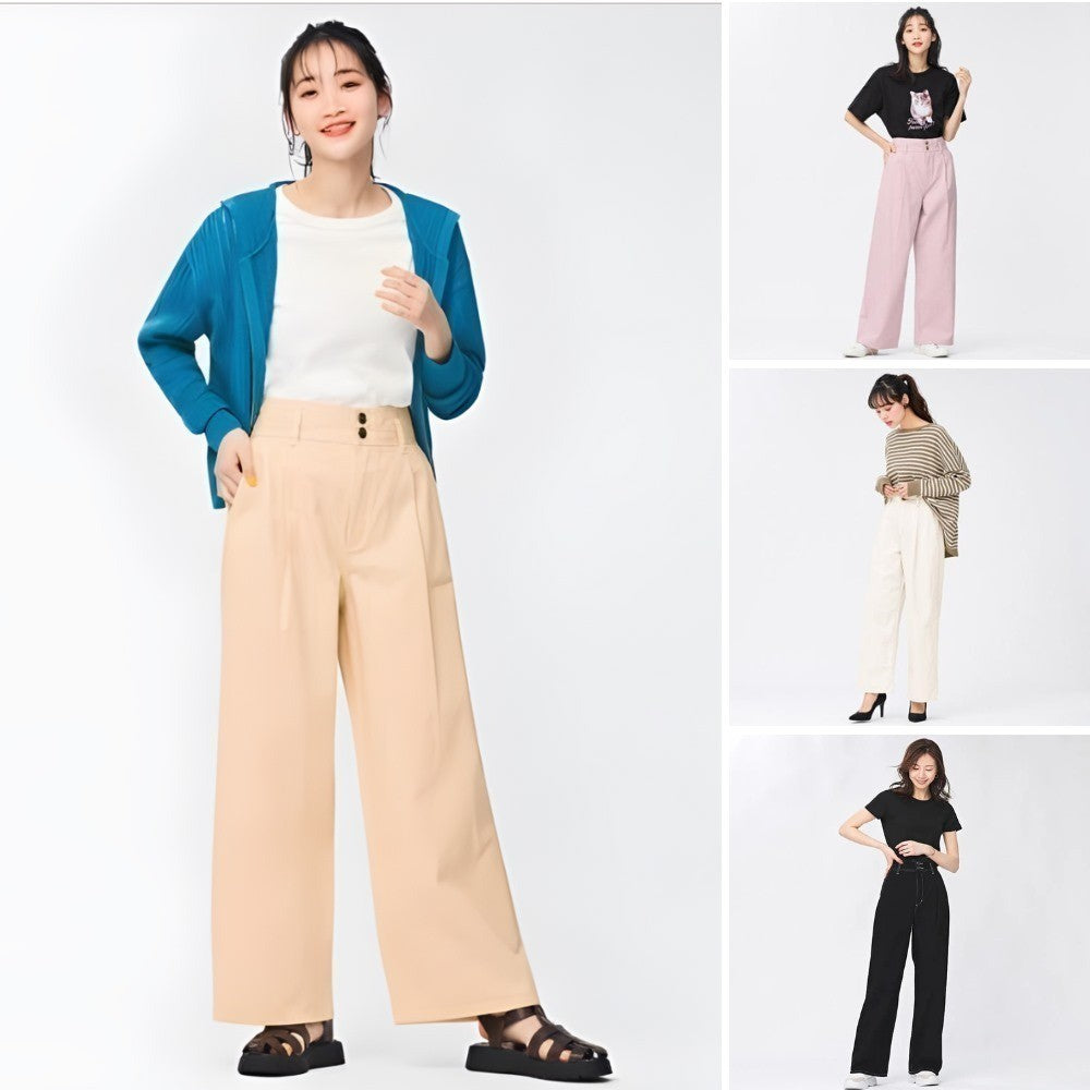 Celana Kulot Wanita Denim Highwaist (UNQ284 TUCK DENIM PANTS)
