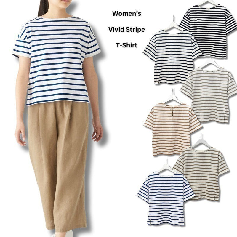 Atasan Kaos Wanita Lengan Pendek (MSM01 VVD STRIPE TEE)