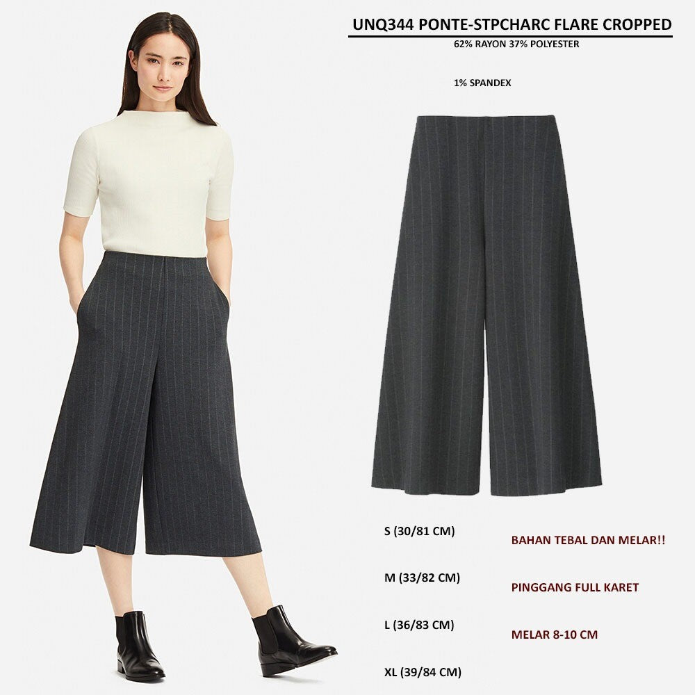 Celana Panjang Kulot Wanita (UNQ344 PONTE FLARE CROPPED)