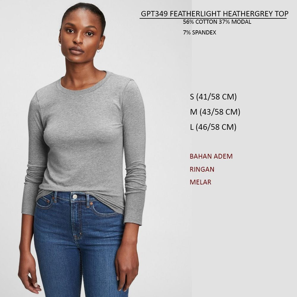 Atasan Kaos Wanita Lengan Panjang Kerah Bulat (GPT349 FATHERLIGHT TOP)