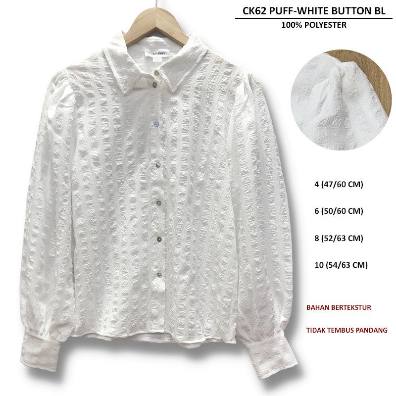 Atasan Blouse Wanita Lengan Panjang (CK62 PUFF BUTTON BLOUSE)