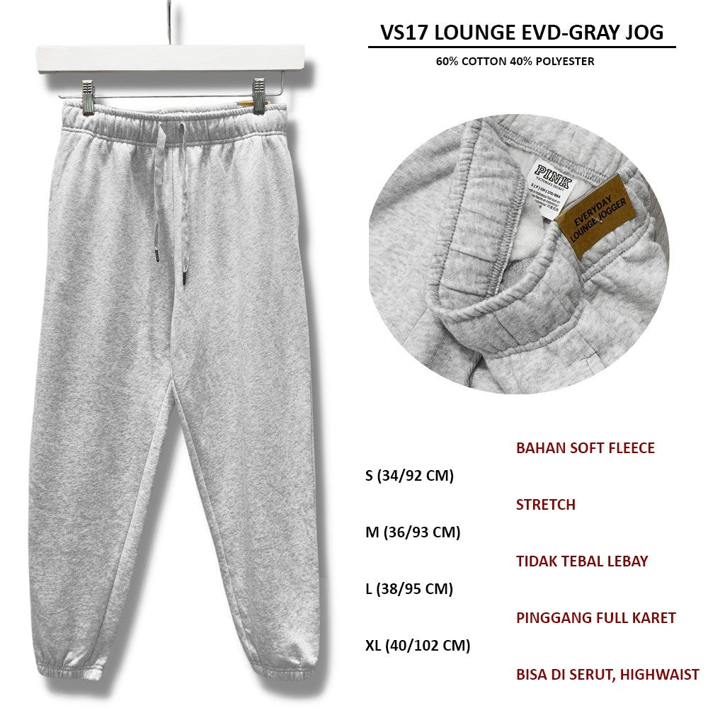 Celana Panjang Jogger Wanita Soft Fleece (VS17 LOUNGE EVD-GRAY JOG)