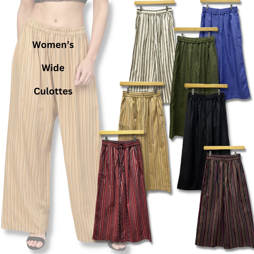 Celana Panjang Kulot Wanita Soft Cotton (JPN39 WIDE PLZ CULLOTES)