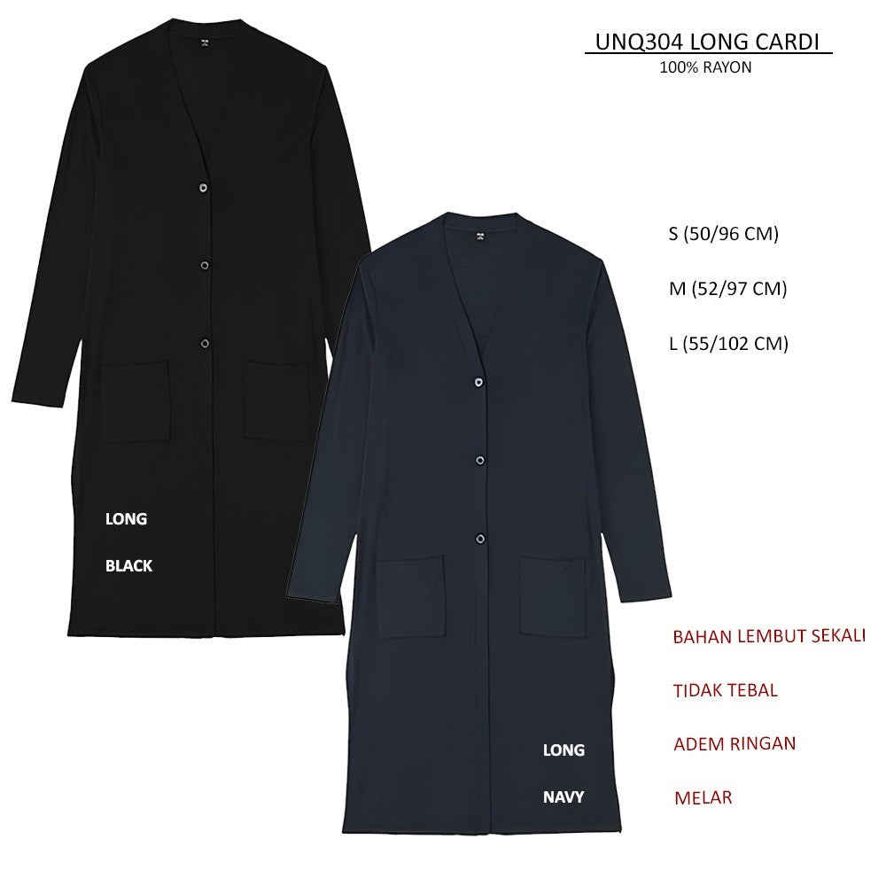 Cardigan Wanita Lengan Panjang (UNQ304 LONG CARDI)