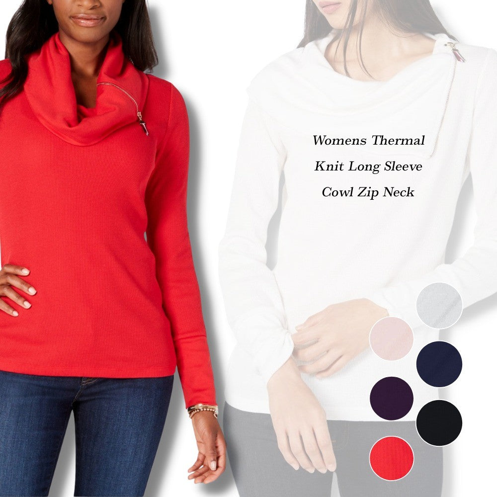 Atasan Kaos Wanita Kerah Tinggi Lengan Panjang (TH36 WAFFLE TOP)