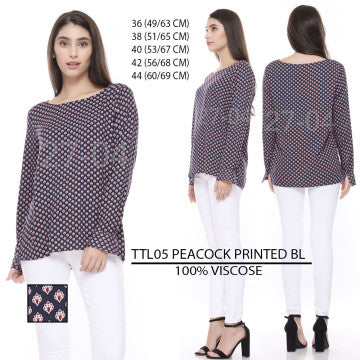 TTL05 PEACOCK PRINTED BL