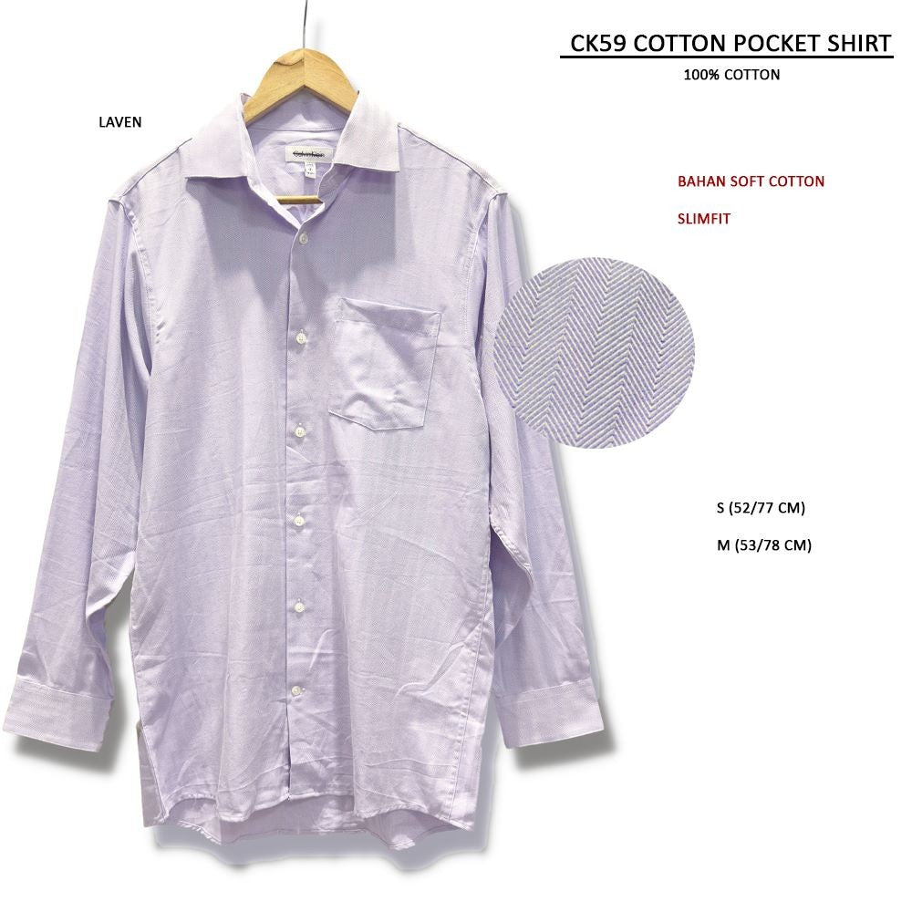 Atasan Kemeja Pria Lengan Panjang (CK59 COTTON POCKET SHIRT)