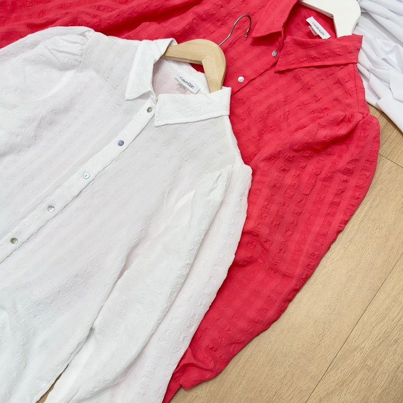 Atasan Blouse Wanita Lengan Panjang (CK62 PUFF BUTTON BLOUSE)