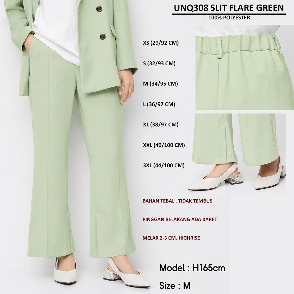 Celana Panjang Office Wanita Highrise (UNQ308 SLIT FLARE PANTS)