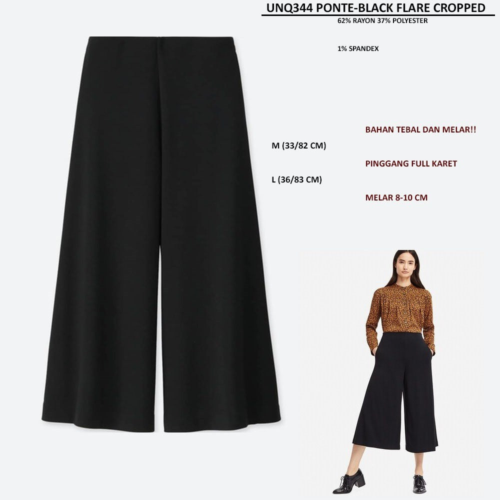 Celana Panjang Kulot Wanita (UNQ344 PONTE FLARE CROPPED)