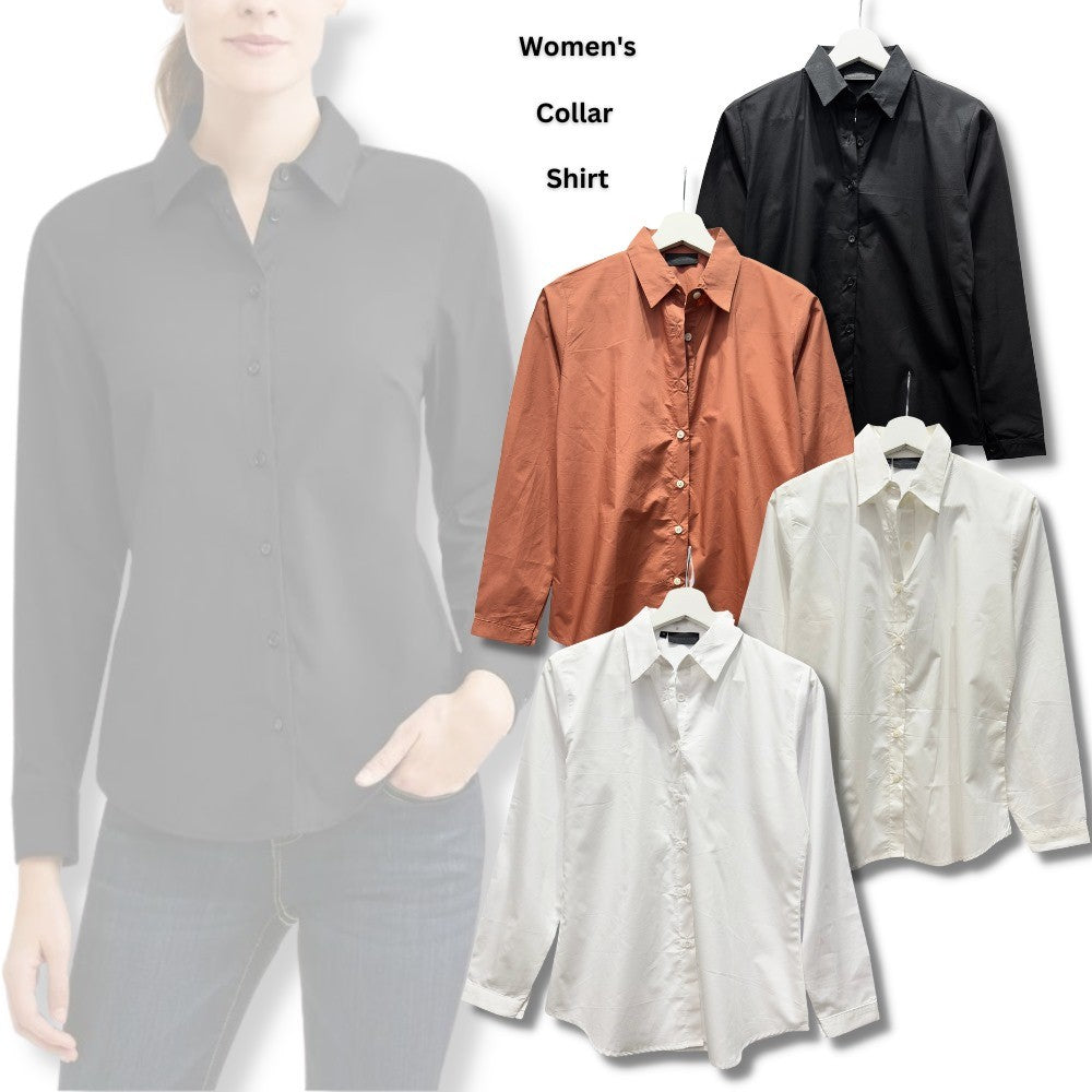 Atasan Kemeja Wanita Lengan Panjang (WORTH30 COTTON BUTTON SHIRT)