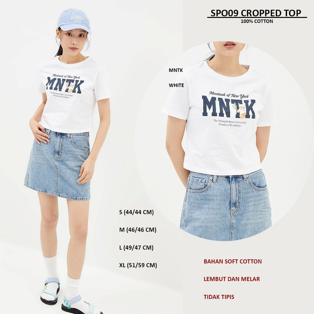 Atasan Kaos Crop Wanita Lengan Pendek Soft Cotton (SPO09 CROPPED TEE)