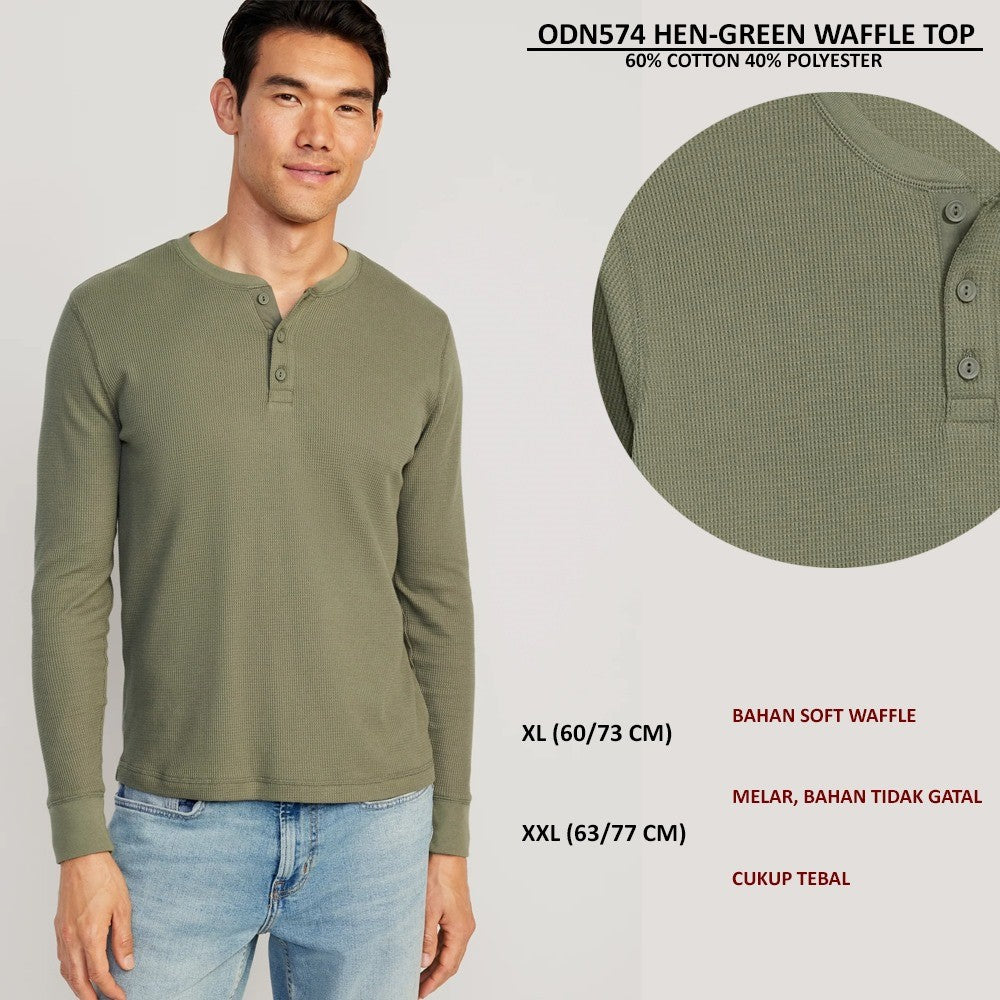 Atasan Kaos Pria Lengan Panjang Soft Waffle (ODN574 WAFFLE TOP)