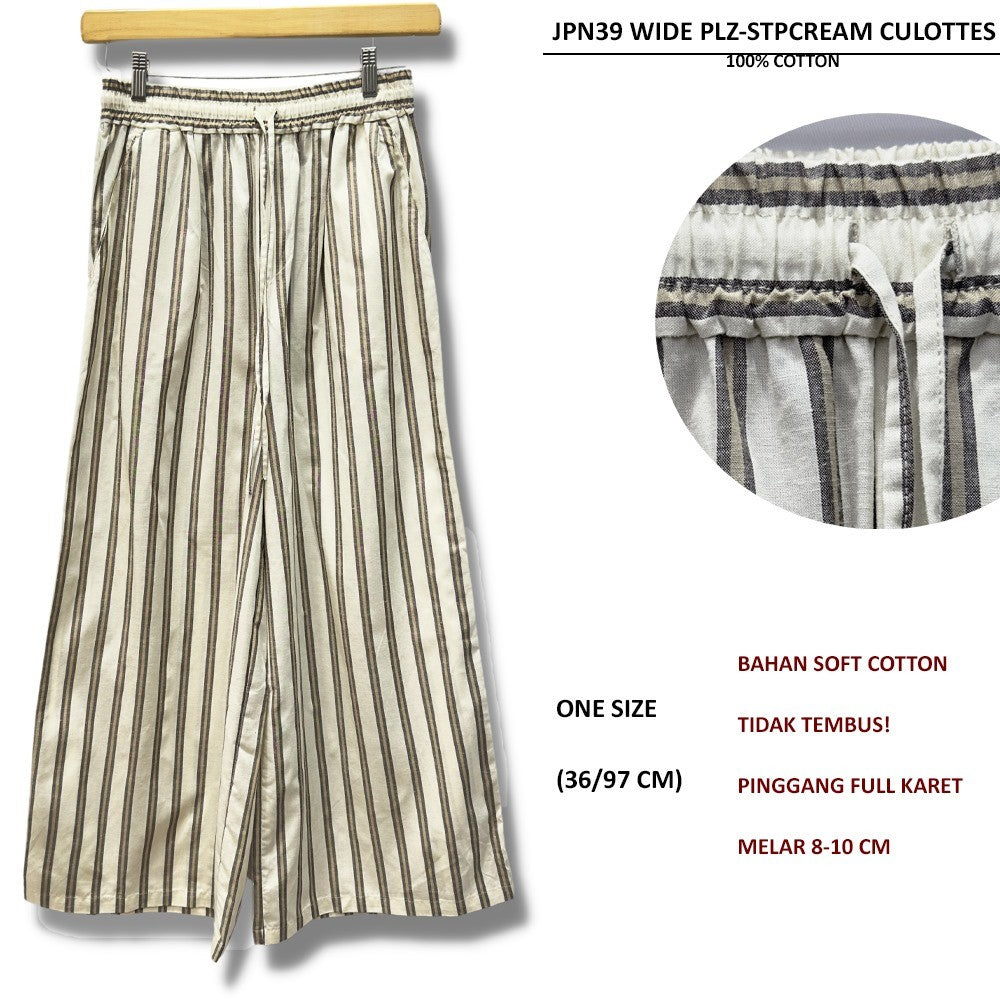 Celana Panjang Kulot Wanita Soft Cotton (JPN39 WIDE PLZ CULLOTES)