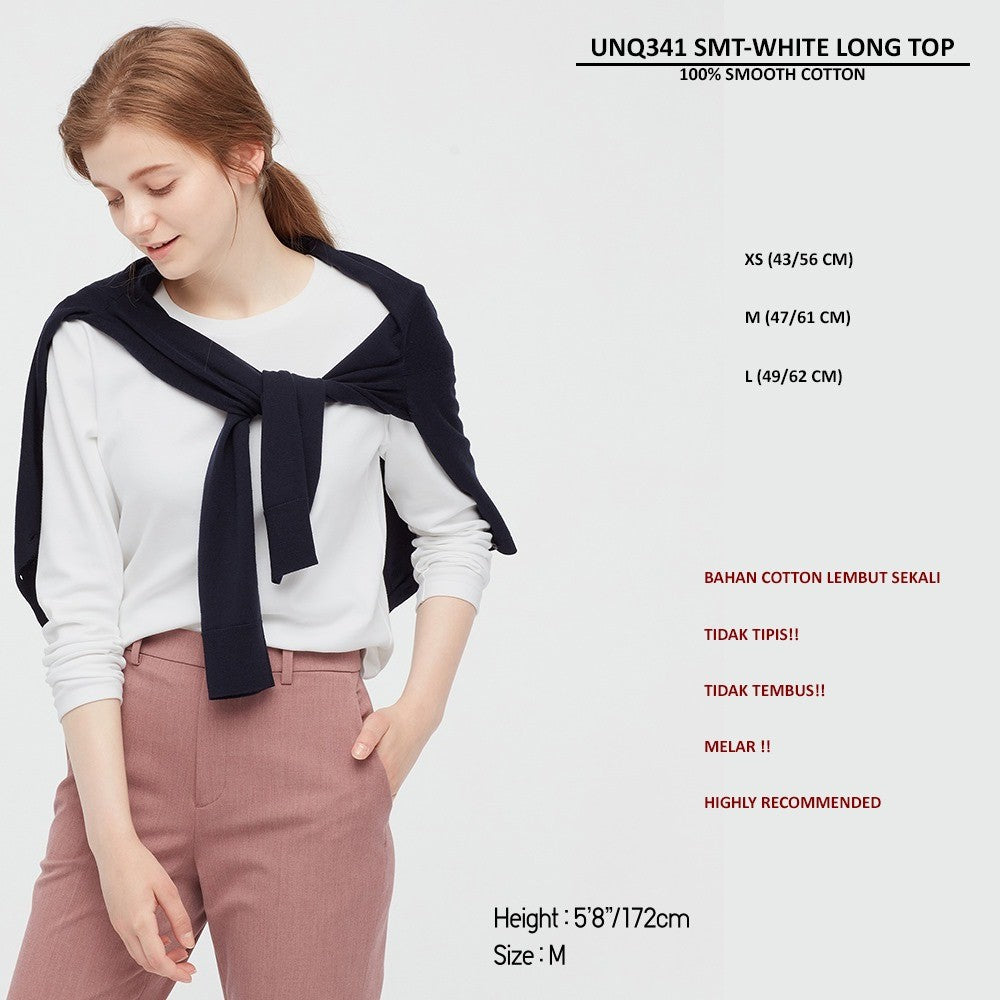 Atasan kaos Wanita Lengan Panjang (UNQ341 SMOOTH LONG TOP)