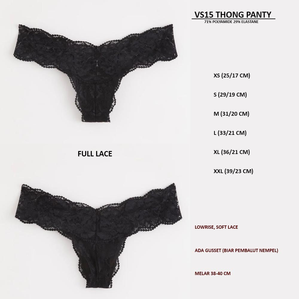 Celana dalam Wanita Seamless Lowrise High Cut Leg (VS15 THONG PANTY)
