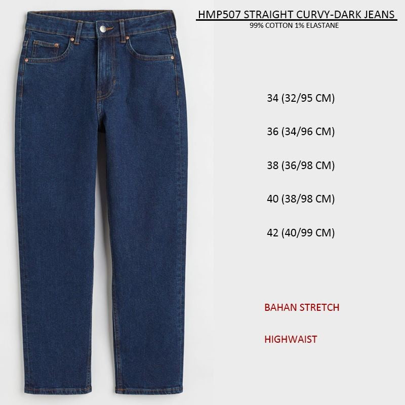 Celana Panjang Straight Jeans Wanita Highrise (HMP507 STRAIGHT HIGH JEANS)