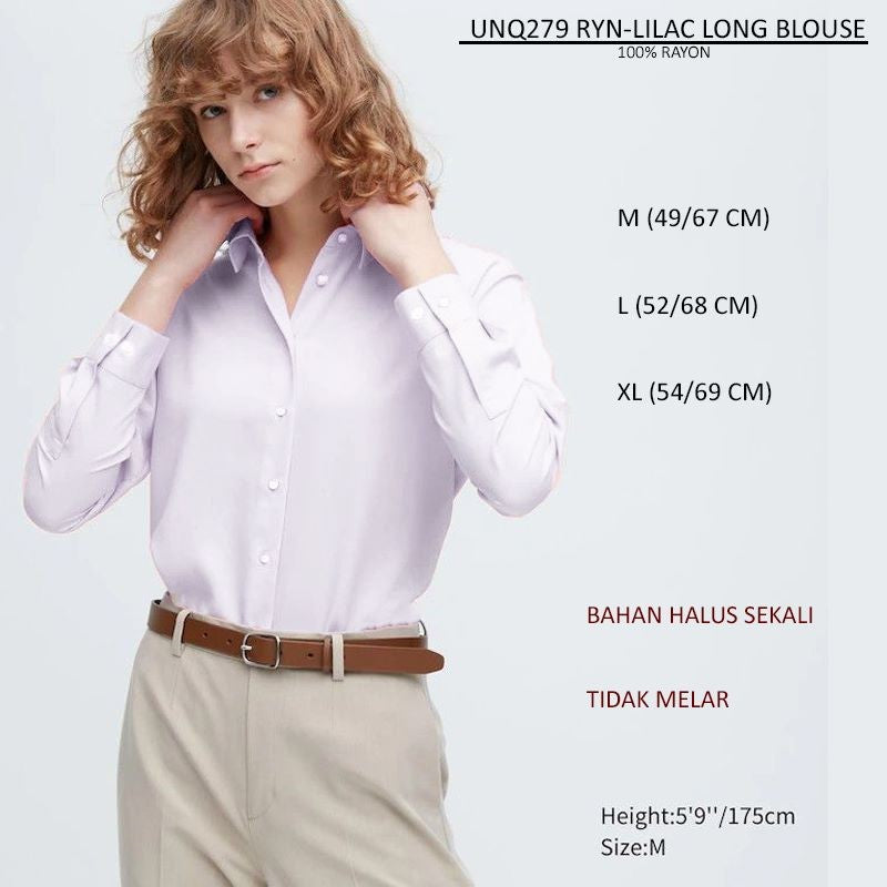 Atasan Blouse Wanita Lengan Panjang (UNQ279 RAYON LONG BLOUSE)