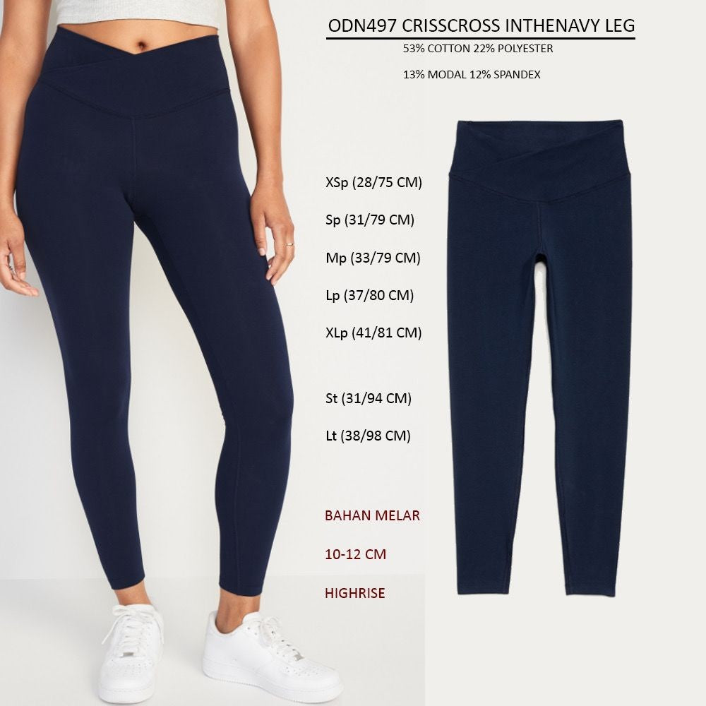 Celana Legging Panjang Olahraga Wanita (ODN497 CRISSCROSS LEG)