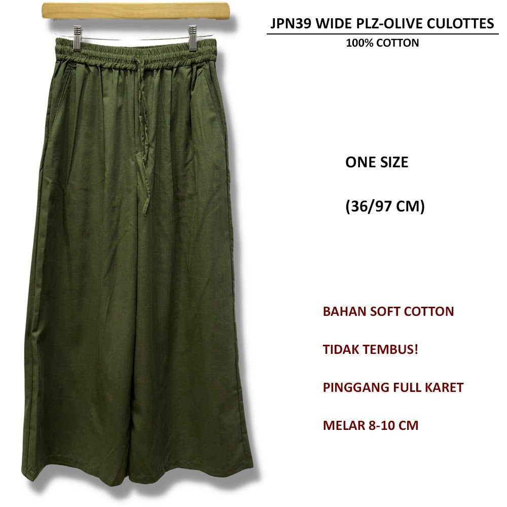 Celana Panjang Kulot Wanita Soft Cotton (JPN39 WIDE PLZ CULLOTES)