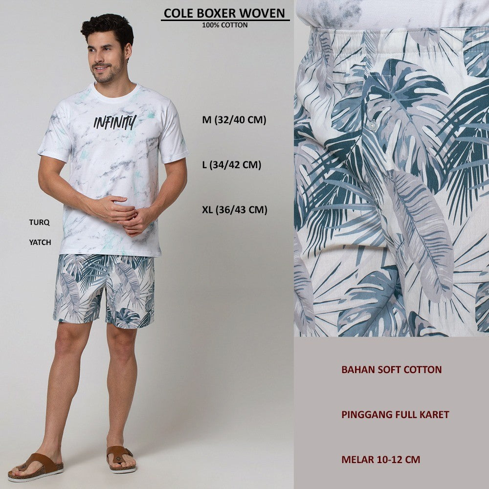 Celana Boxer Pria Pendek santai Cotton Woven (COLE BOXER WOVEN)