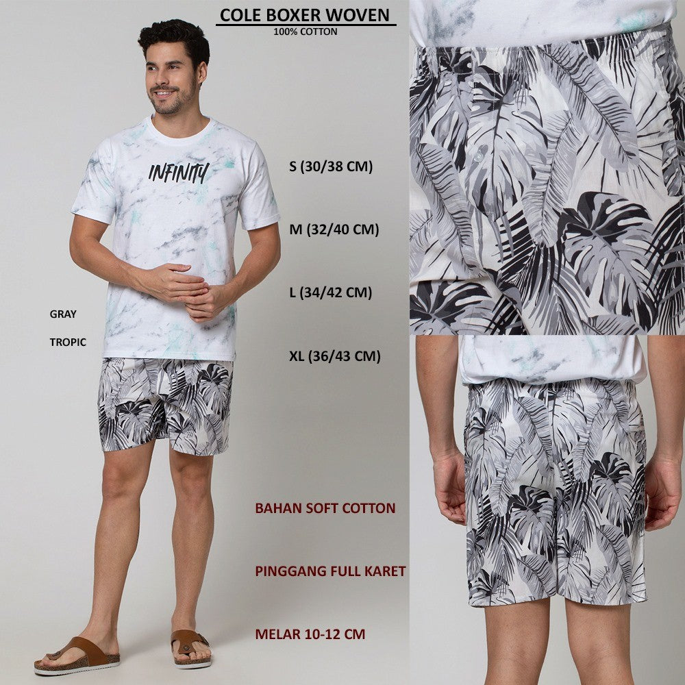 Celana Boxer Pria Pendek santai Cotton Woven (COLE BOXER WOVEN)