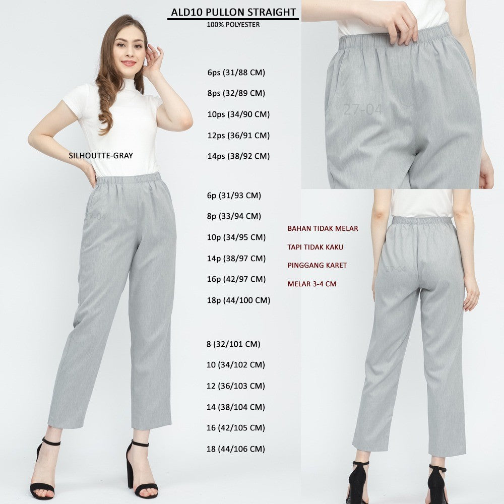 Celana Panjang Wanita Straight Highwaist (ALD10 PULLON STRAIGHT)