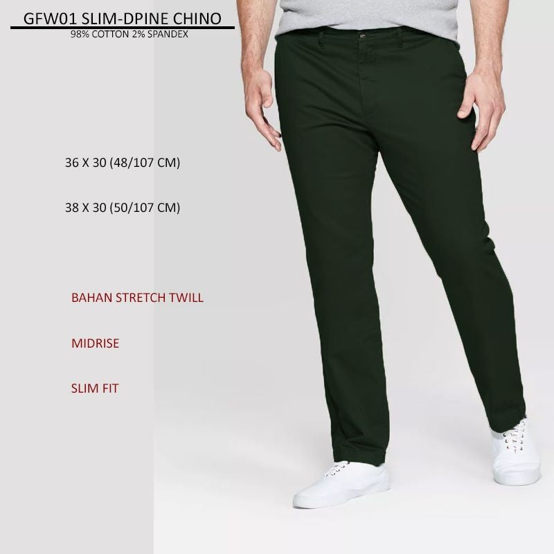 Celana Chino Panjang Pria Slim Fit Midrise Stretch (GFW01 SLIM FIT CHINO)