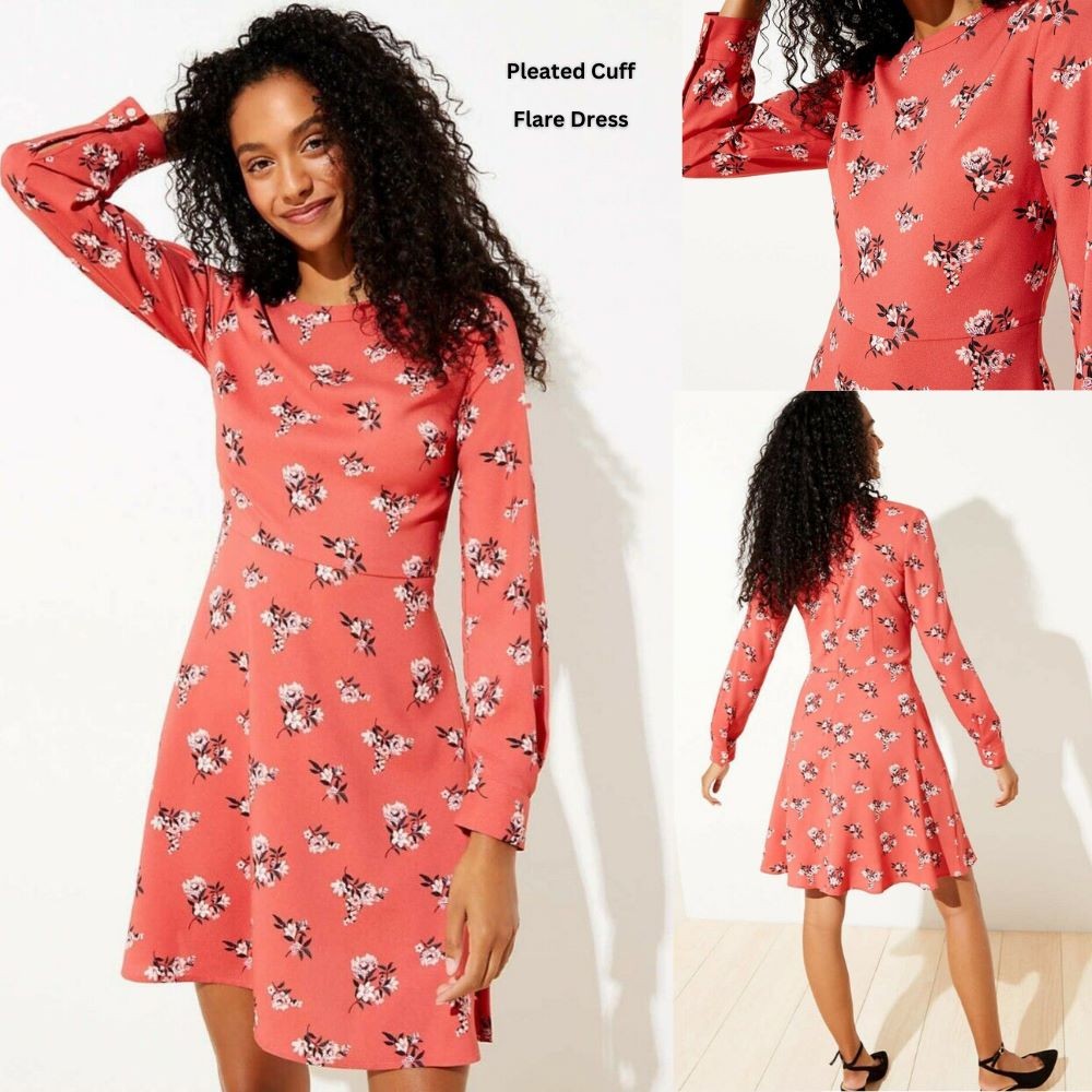 Dress Mini Casual Wanita Lengan Panjang (LOFT130 CUFF FLARE DR)
