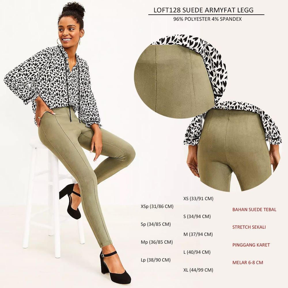 Celana Panjang Legging Wanita Stretch (LOFT128 SUEDE LEGG)