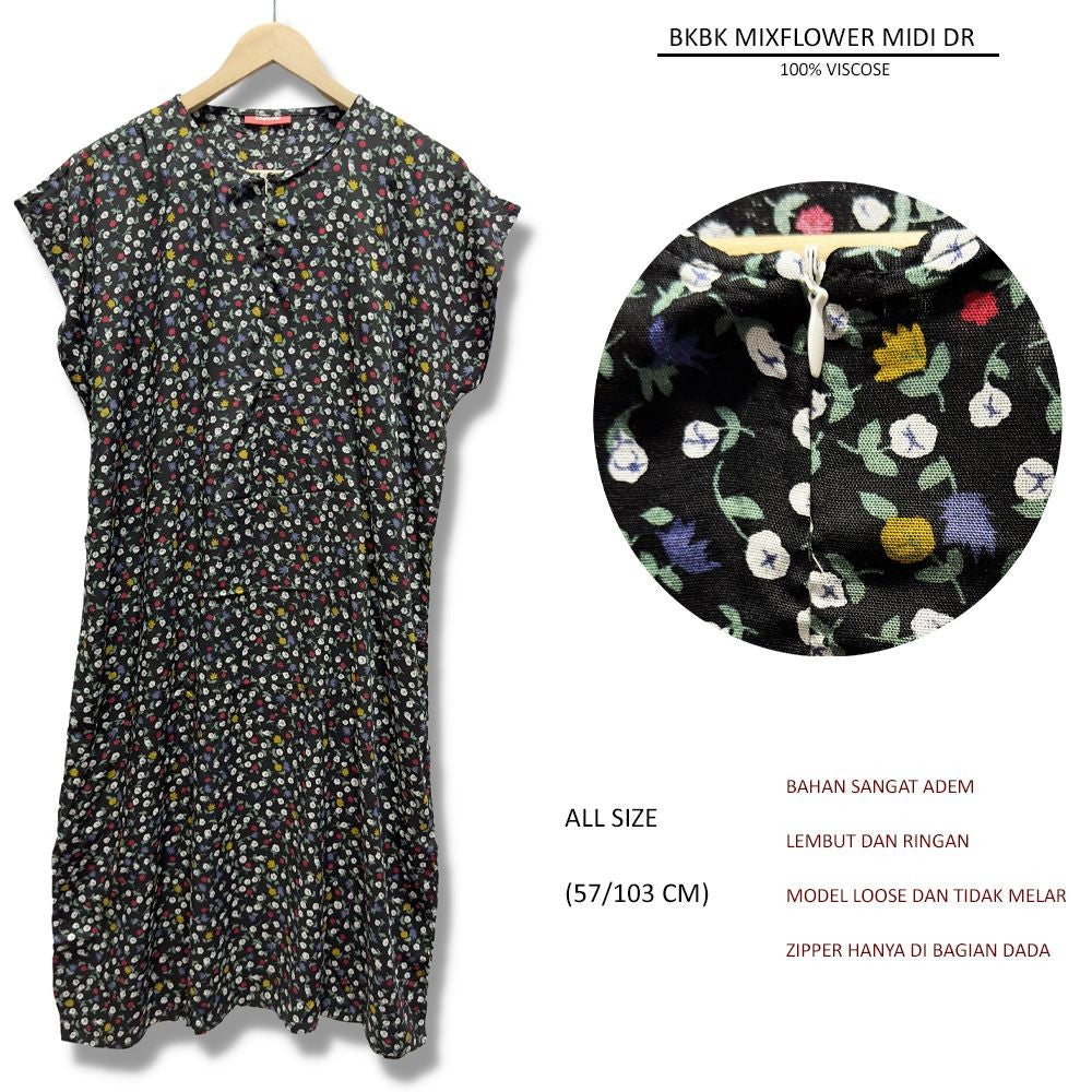 Dress Midi Wanita Tanpa Lengan Viscose (BKBK MIDI DR)