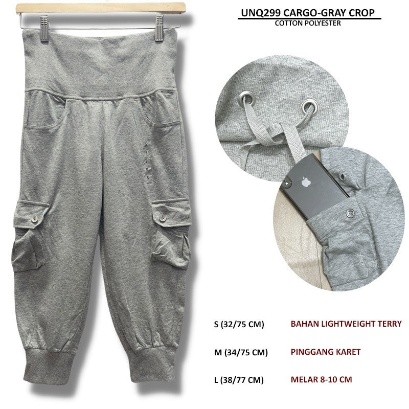 Celana Jogger Wanita Lightweight Terry (UNQ299 CARGO CROP)