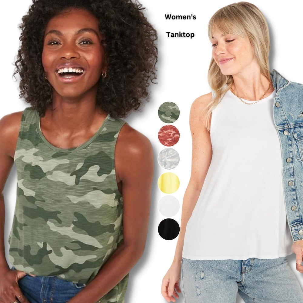 Atasan Tanktop Wanita Kerah V & Kerah Oneck (ODN457 EVWTANK VEE)