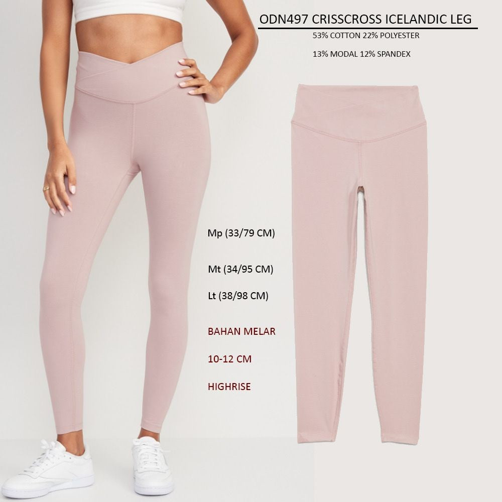 Celana Legging Panjang Olahraga Wanita (ODN497 CRISSCROSS LEG)