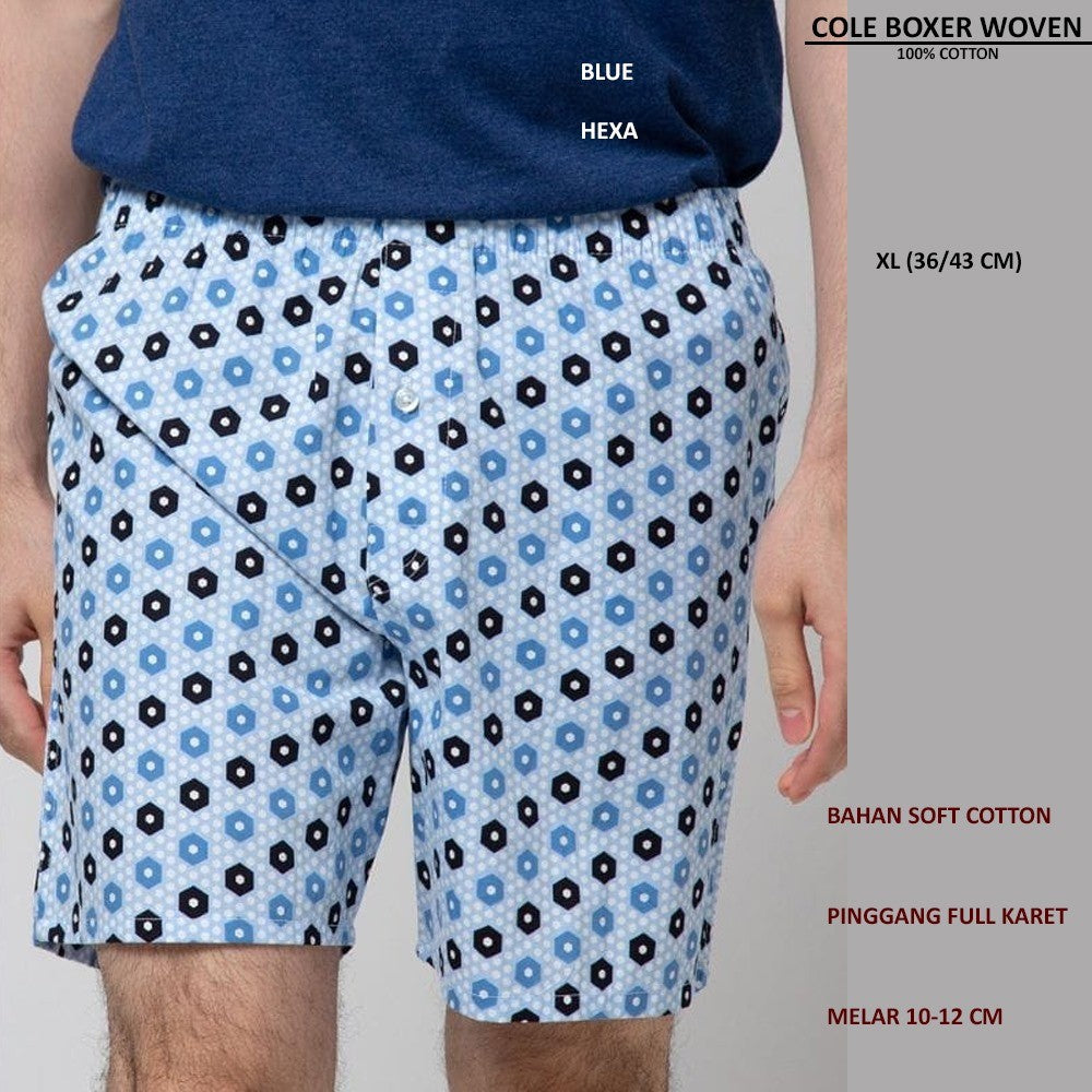 Celana Boxer Pria Pendek santai Cotton Woven (COLE BOXER WOVEN)