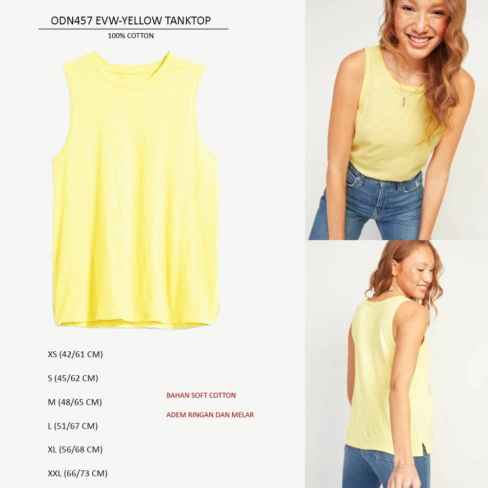 Atasan Tanktop Wanita Kerah V & Kerah Oneck (ODN457 EVWTANK VEE)
