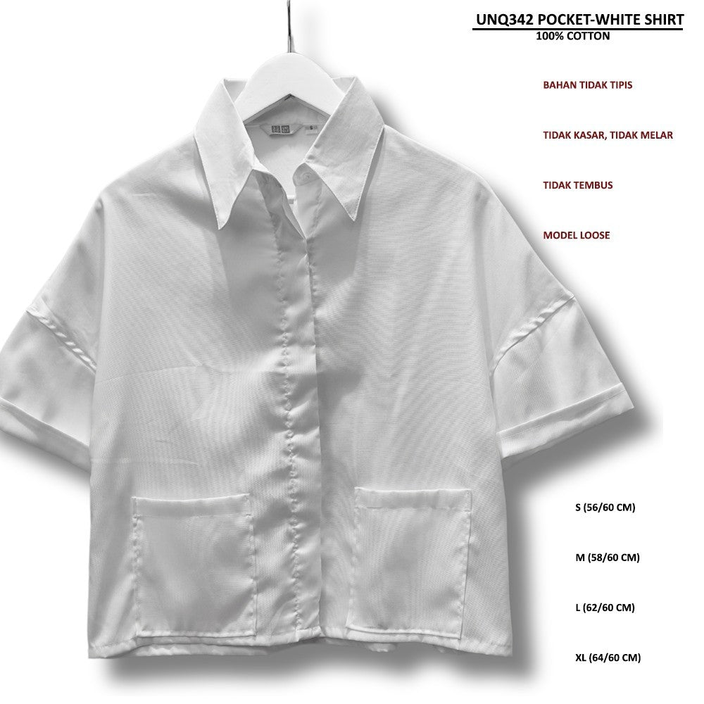 Atasan Kemeja Wanita Lengan Pendek (UNQ342 POCKET SHIRT)