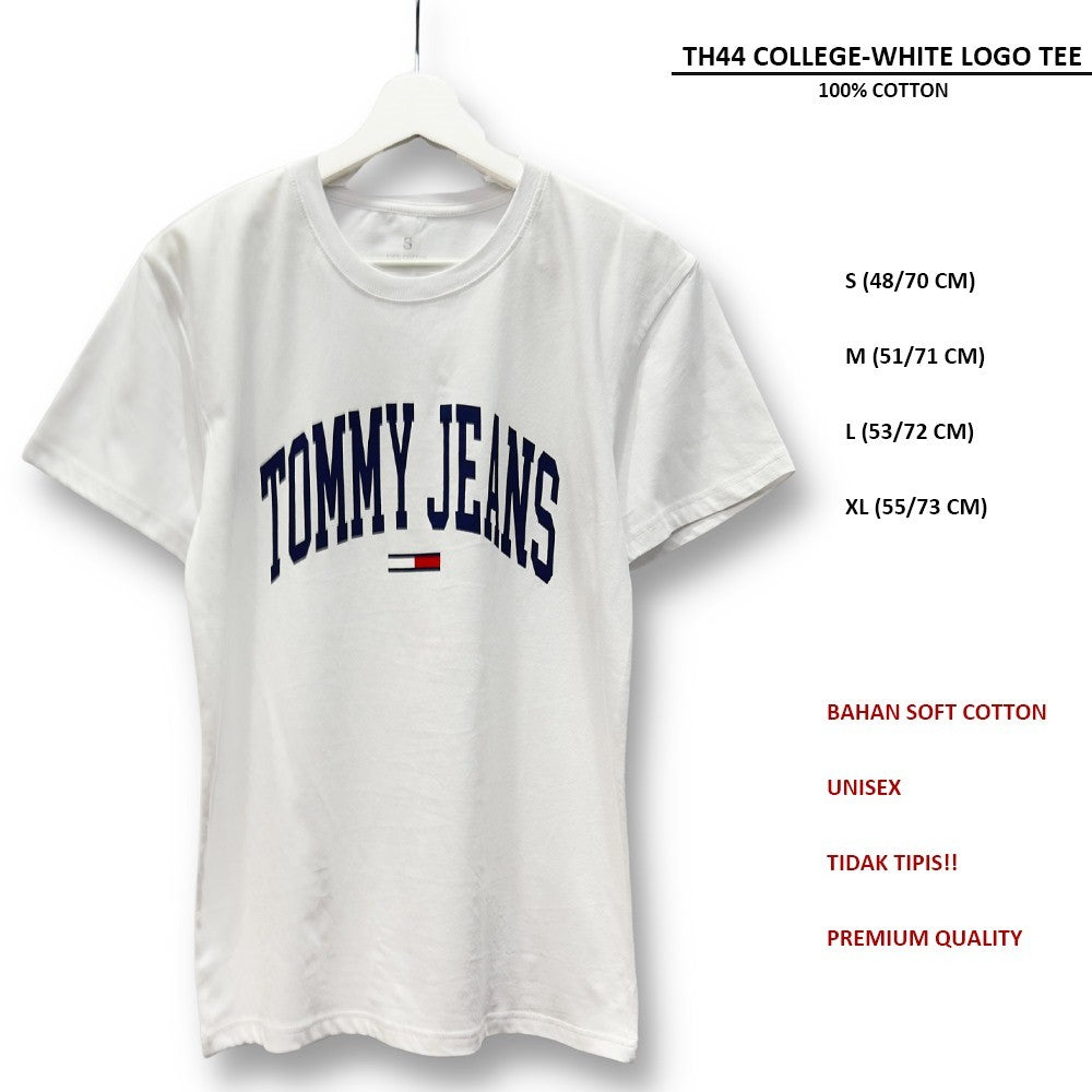 Atasan Kaos Pria Lengan Pendek Soft Cotton (TH44 COLLEGE LOGO TEE)