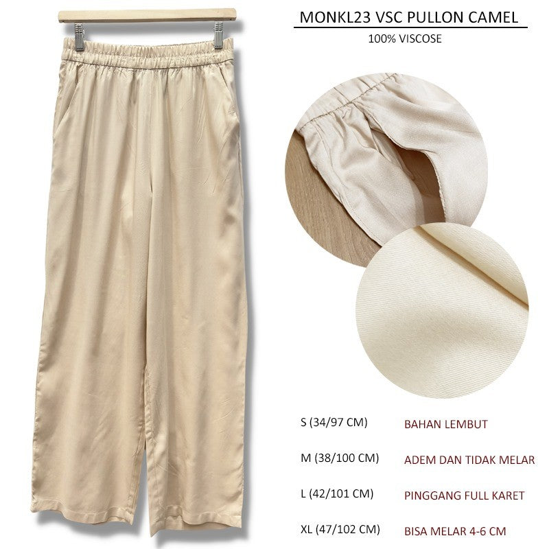 Celana Wanita Panjang Full Karet Viscose (MONKL23 VSC PULLON CAMEL)