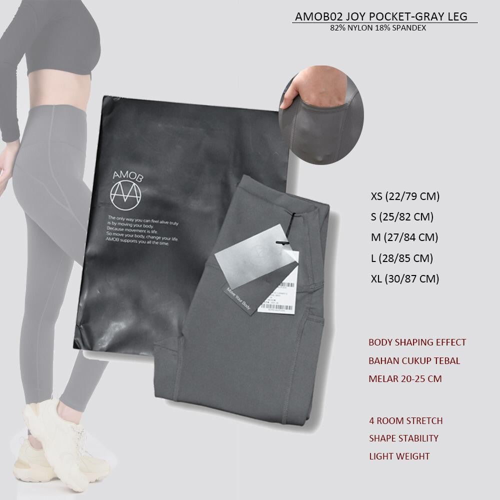 Celana Panjang Olahraga Wanita Pocket Spandex Shaper (AMOB02 JOY POCKET LEGGING)