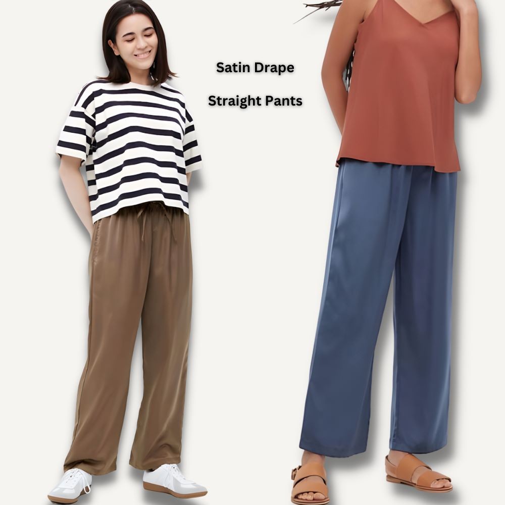 Celana Panjang Wanita Pinggang Karet Bisa di Serut (UNQ286 SATEEN STRAIGHT)