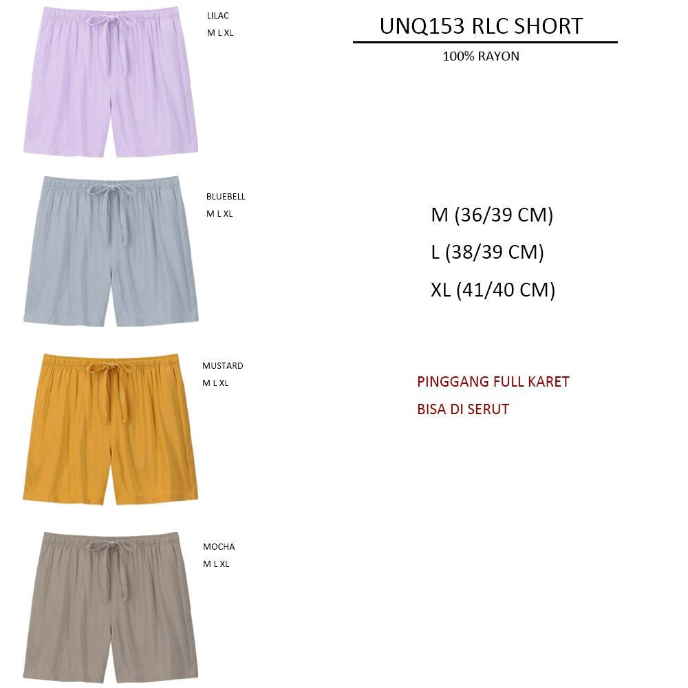 Celana Pendek Santai Wanita Polos Rayon (UNQ153 RLC SHORT)