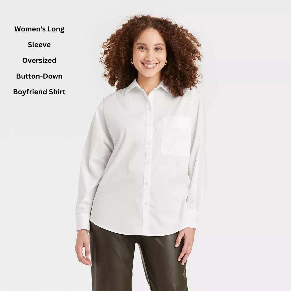 Atasan Kemeja Wanita Lengan Panjang Oversized (AND07 OVSZ BUTTON SHIRT)