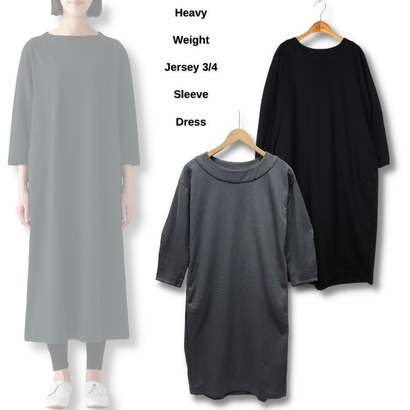 Dress Midi Casual Wanita Lengan panjang (MJI07 MIDI DRESS)