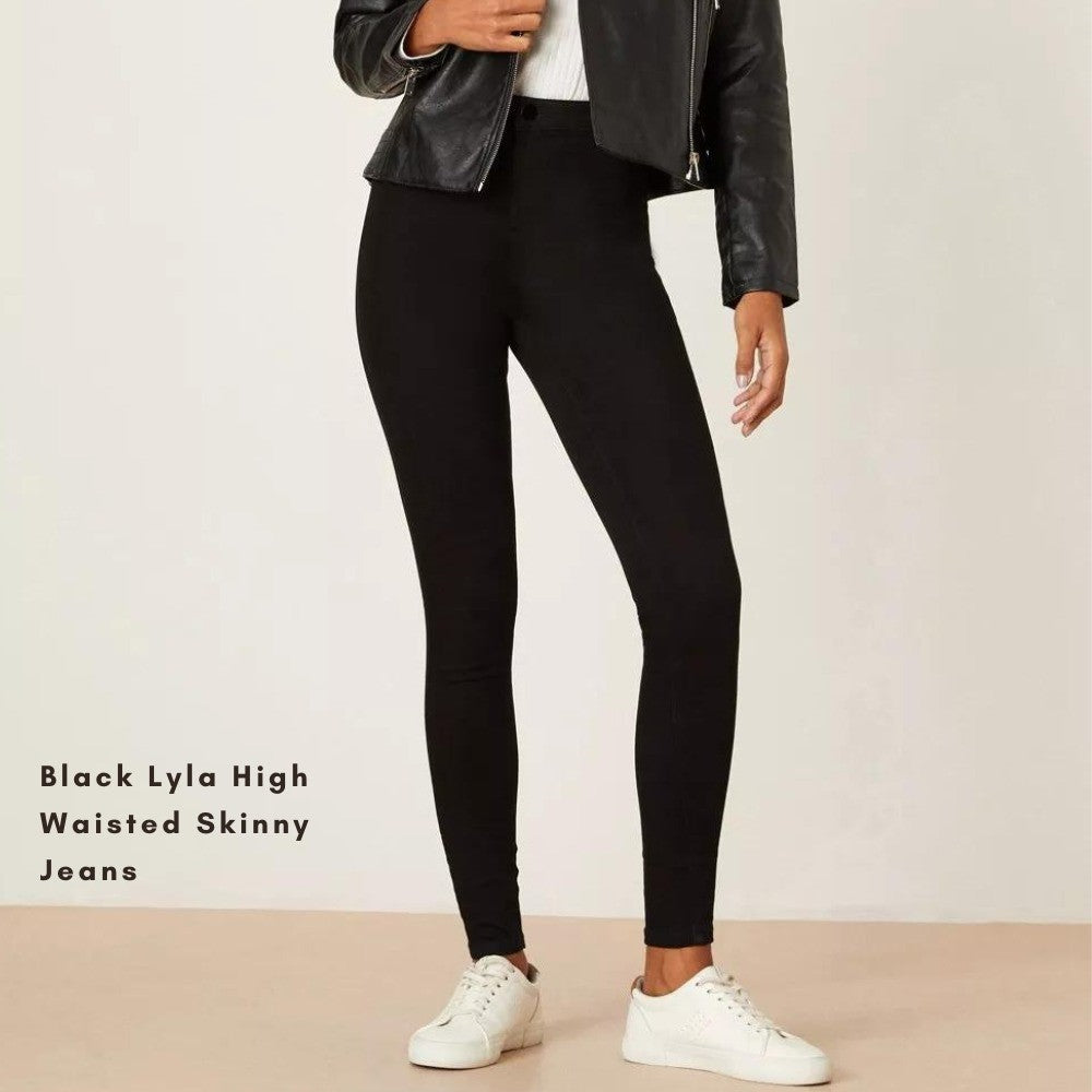 Celana Jeans Skinny Wanita Highrise Blue Black Denim (DRT01 LYLA SKINNY)