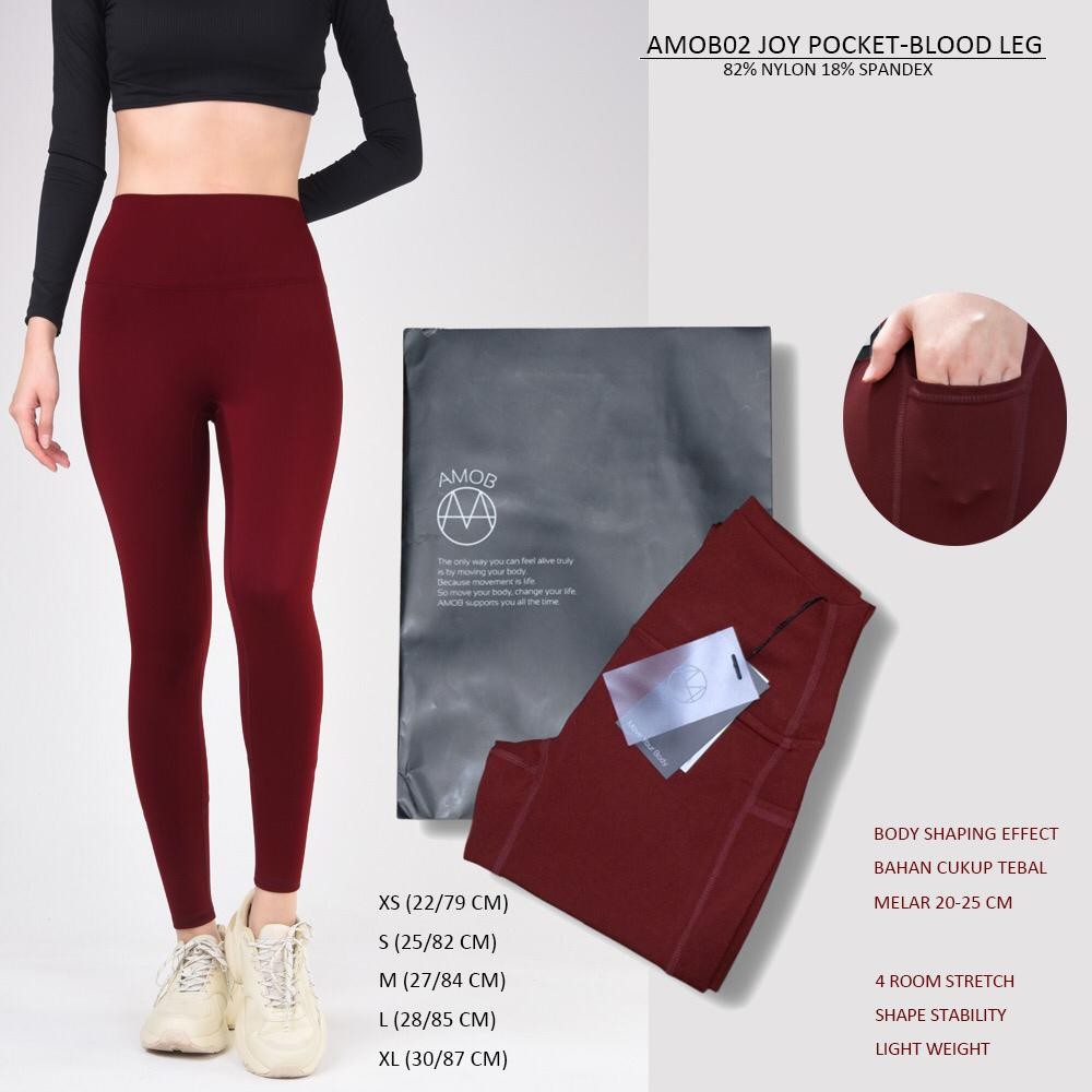 Celana Panjang Olahraga Wanita Pocket Spandex Shaper (AMOB02 JOY POCKET LEGGING)