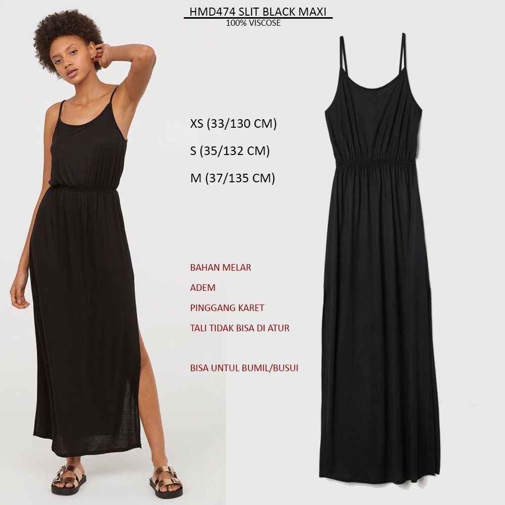 Dress Maxi Casual Wanita Tanpa Lengan (HMD474 SLIT MAXI DR)
