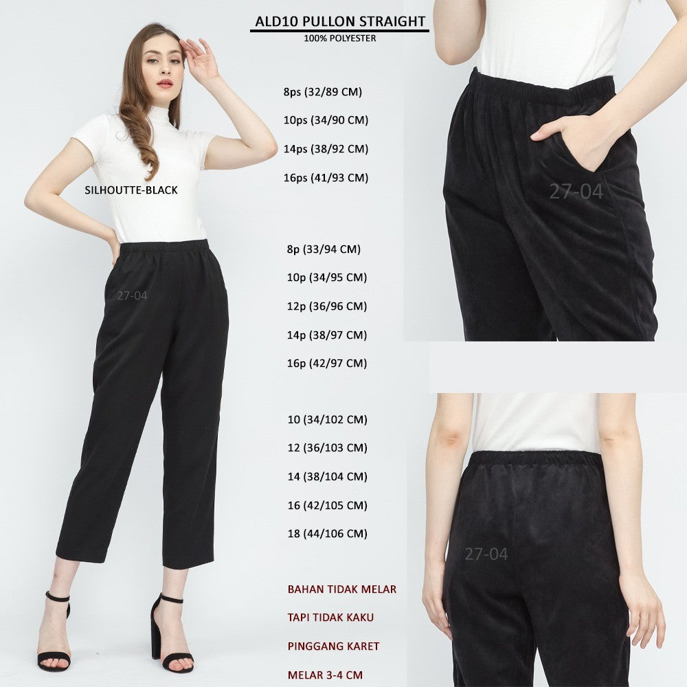 Celana Panjang Wanita Straight Highwaist (ALD10 PULLON STRAIGHT)